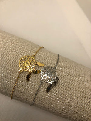 Bracelets fine chaîne avec cercle feuilles - Hijab's Store
