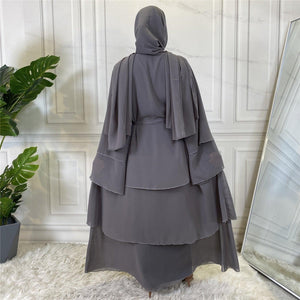 Abaya Amal 3 couches Avec Foulard - Hijab’s Store